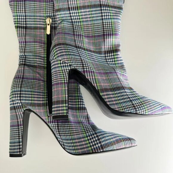 NEW Women's JAGGER Houndstooth Check Knee High Boots in Multi Size 38 - Picture 4 of 8